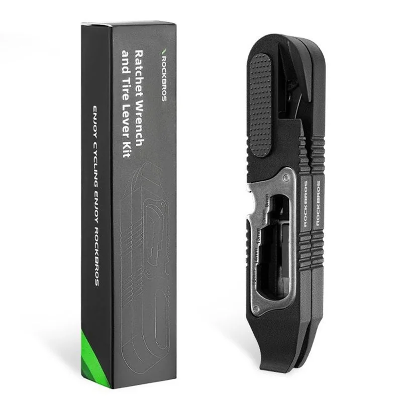 ROCKBROS 430002001 Multifunktions-Felgenhebel Fahrrad-Reparaturwerkzeug Ratschen-Schlüssel für Mountainbike und Rennrad