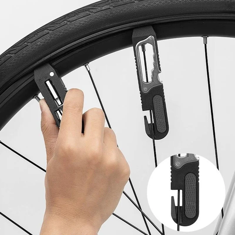 ROCKBROS 430002001 Multifunktions-Felgenhebel Fahrrad-Reparaturwerkzeug Ratschen-Schlüssel für Mountainbike und Rennrad