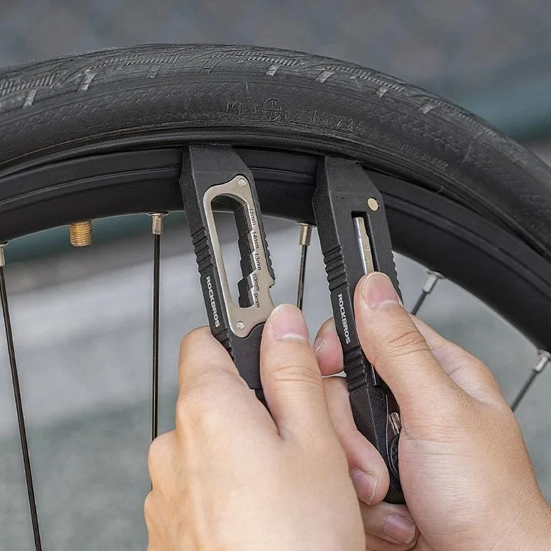 ROCKBROS 430002001 Multifunktions-Felgenhebel Fahrrad-Reparaturwerkzeug Ratschen-Schlüssel für Mountainbike und Rennrad