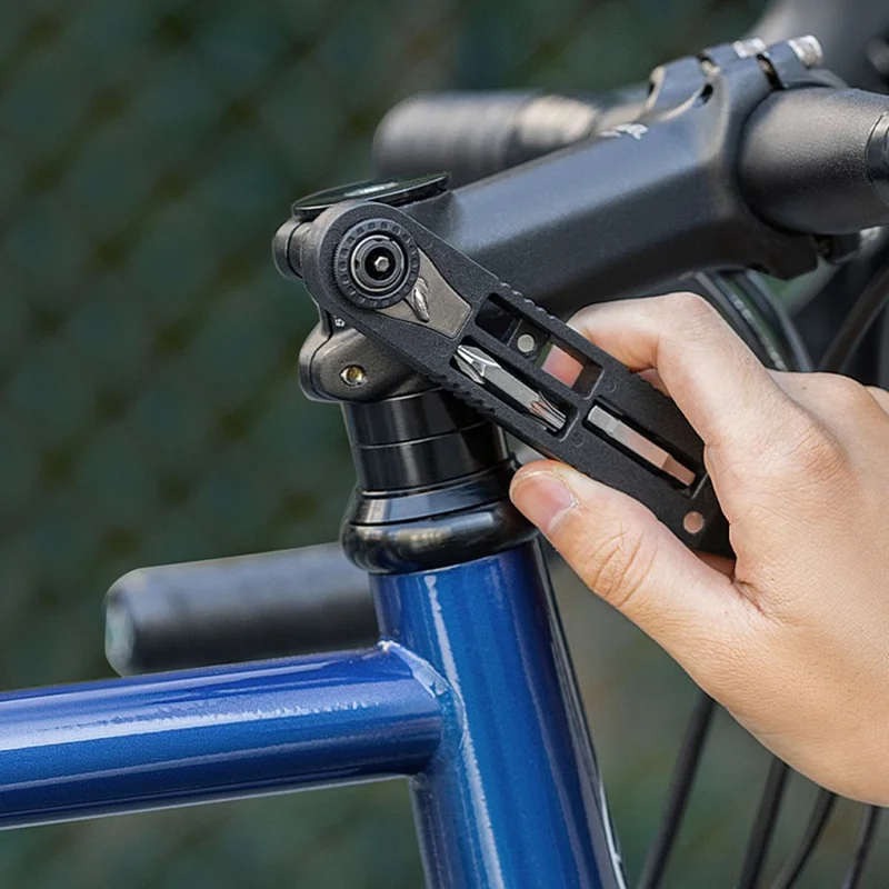 ROCKBROS 430002001 Multifunktions-Felgenhebel Fahrrad-Reparaturwerkzeug Ratschen-Schlüssel für Mountainbike und Rennrad