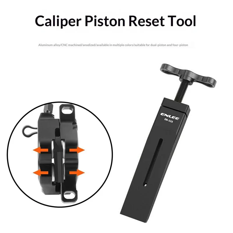 ENLEE EN-233 Aluminiumlegierung Fahrrad-Kaliper-Kolben-Rückstellwerkzeug, Bremskaliper-Werkzeug für Rennrad und MTB – Schwarz