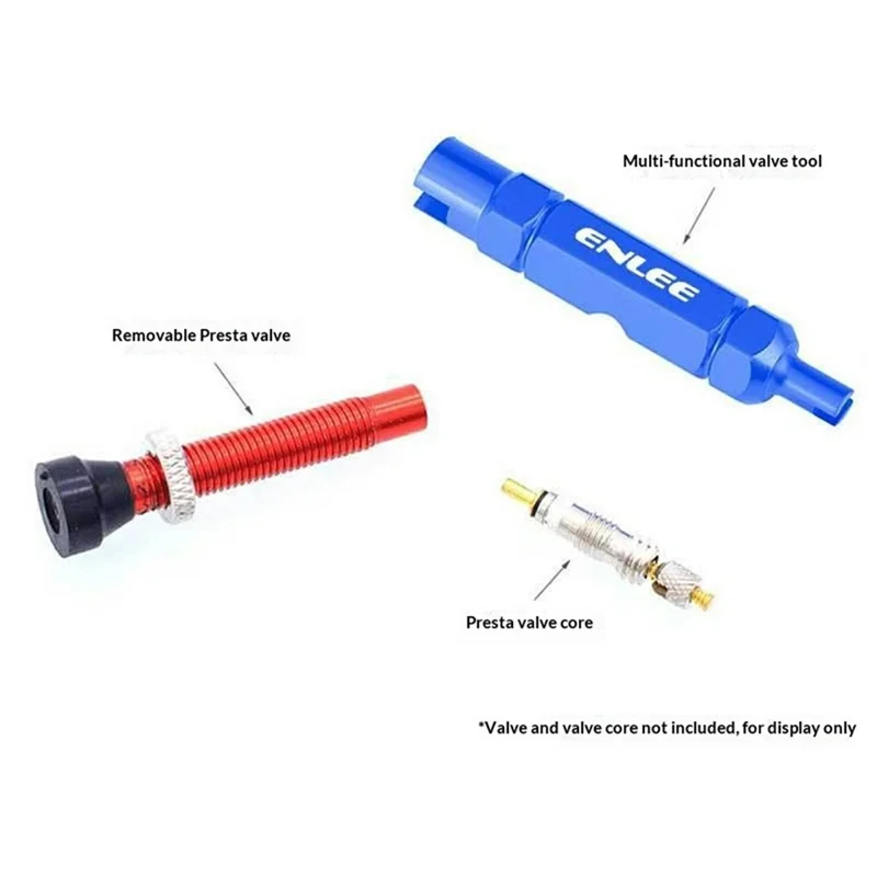 ENLEE E510 Fahrrad-Reifenventilkern-Schlüsselwerkzeug für FV/AV-Ventile, Aluminiumlegierung, tragbares Wartungswerkzeug - Blau