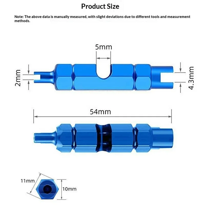 ENLEE E510 Fahrrad-Reifenventilkern-Schlüsselwerkzeug für FV/AV-Ventile, Aluminiumlegierung, tragbares Wartungswerkzeug - Blau