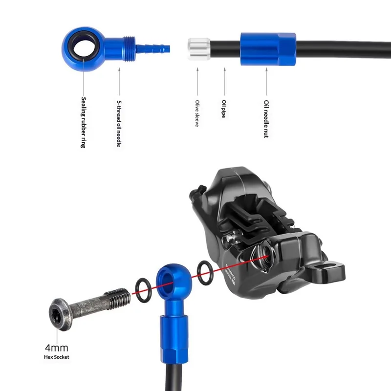 ENLEE E511 Kit Connettori per Freno a Disco Idraulico per Bicicletta, Set di Oliva Barb, Accessorio per Modifica Bicicletta per SLX XT XTR - Nero