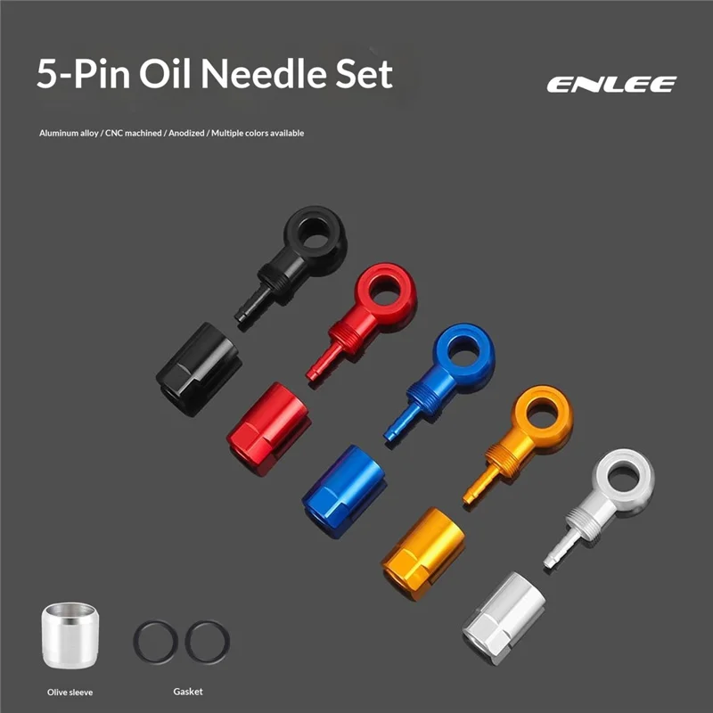 ENLEE E511 Kit Connettori per Freno a Disco Idraulico per Bicicletta, Set di Oliva Barb, Accessorio per Modifica Bicicletta per SLX XT XTR - Nero