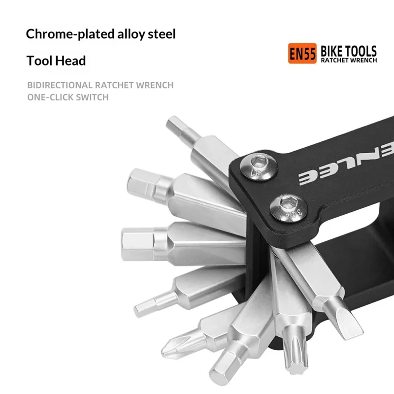 ENLEE EN55 Portable Bike Repair Tool Kit Mini Cycling Toolkit with CO2 Inflator for Bicycle Maintenance