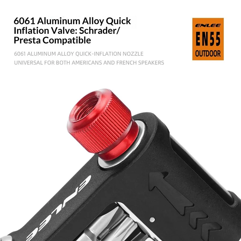 ENLEE EN55 Portable Bike Repair Tool Kit Mini Cycling Toolkit with CO2 Inflator for Bicycle Maintenance