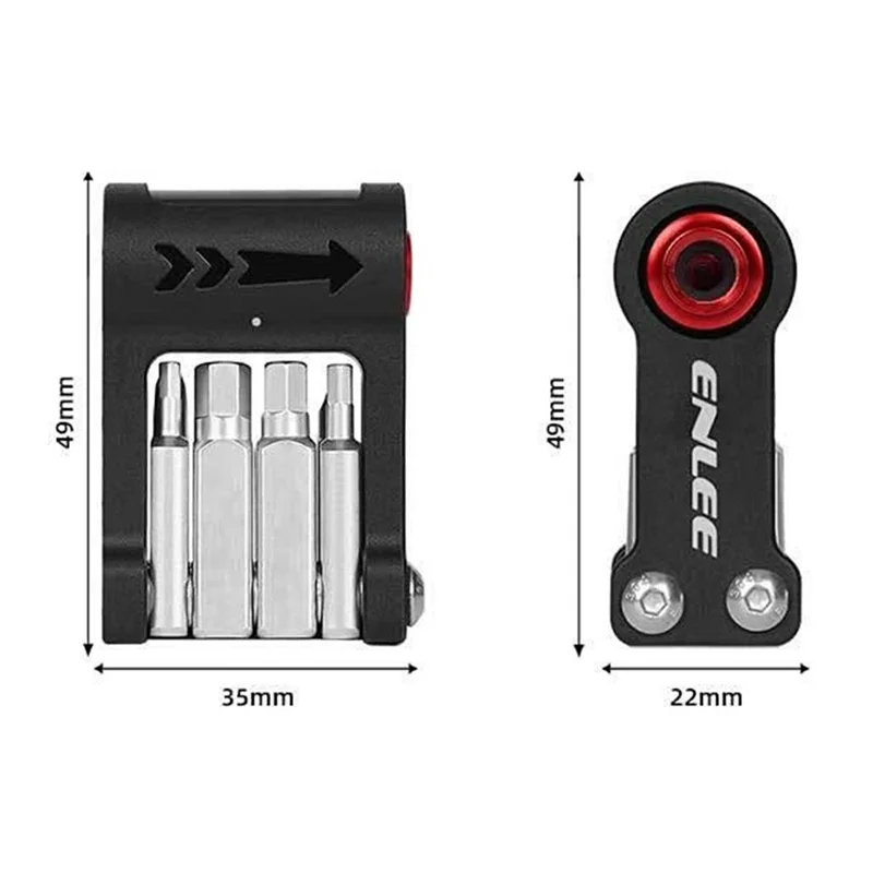 ENLEE EN55 Portable Bike Repair Tool Kit Mini Cycling Toolkit with CO2 Inflator for Bicycle Maintenance