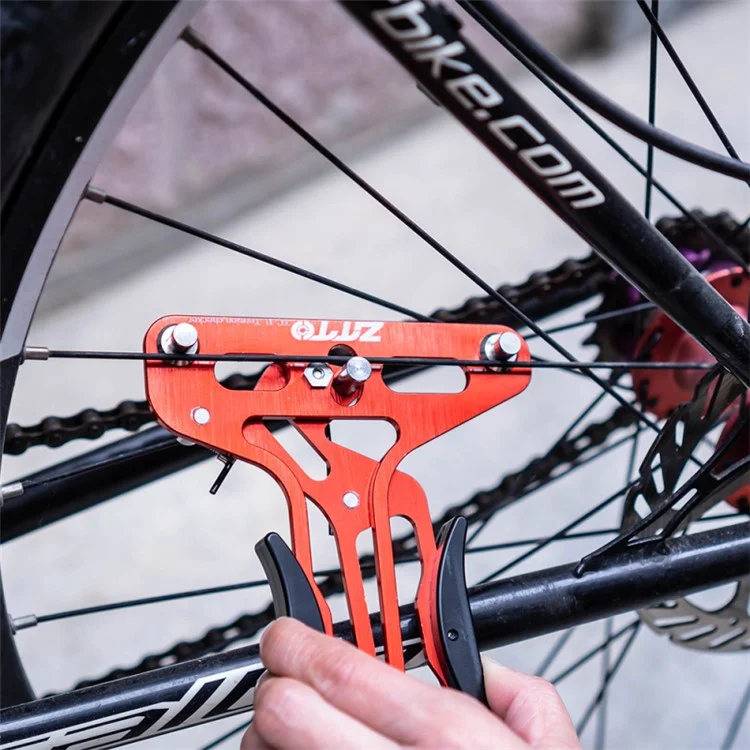 Ztto Zlj3 Pneu de Bicicleta Falou Medidor de Tensão Alumínio MTB Bike Roda Rim Spokes Tonse Bitleling Tool Tool - Vermelho