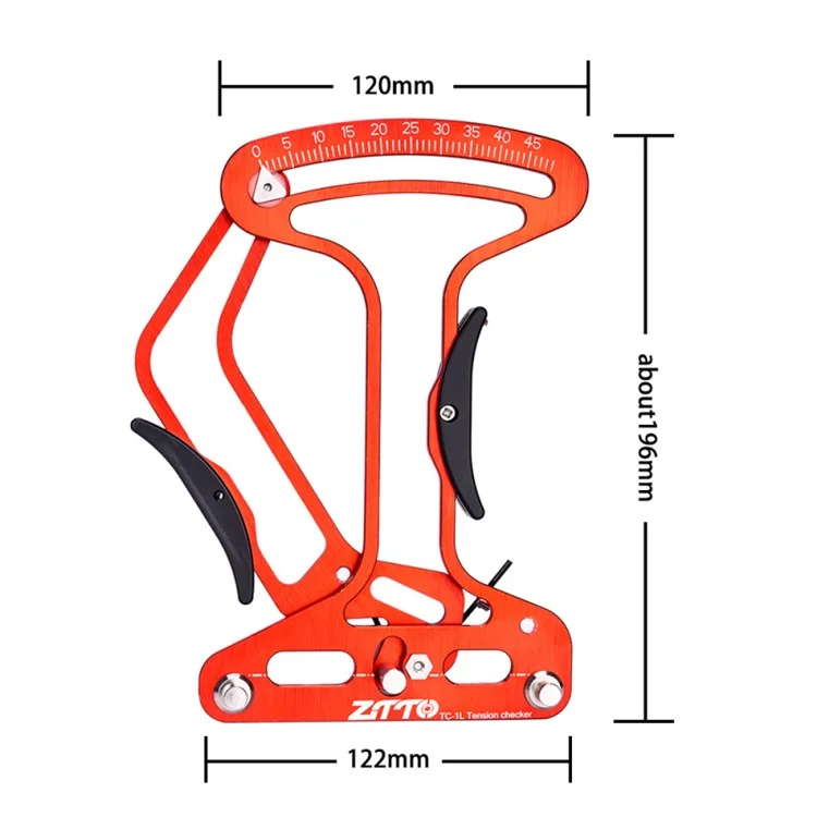 Ztto Zlj3 Pneu de Bicicleta Falou Medidor de Tensão Alumínio MTB Bike Roda Rim Spokes Tonse Bitleling Tool Tool - Vermelho