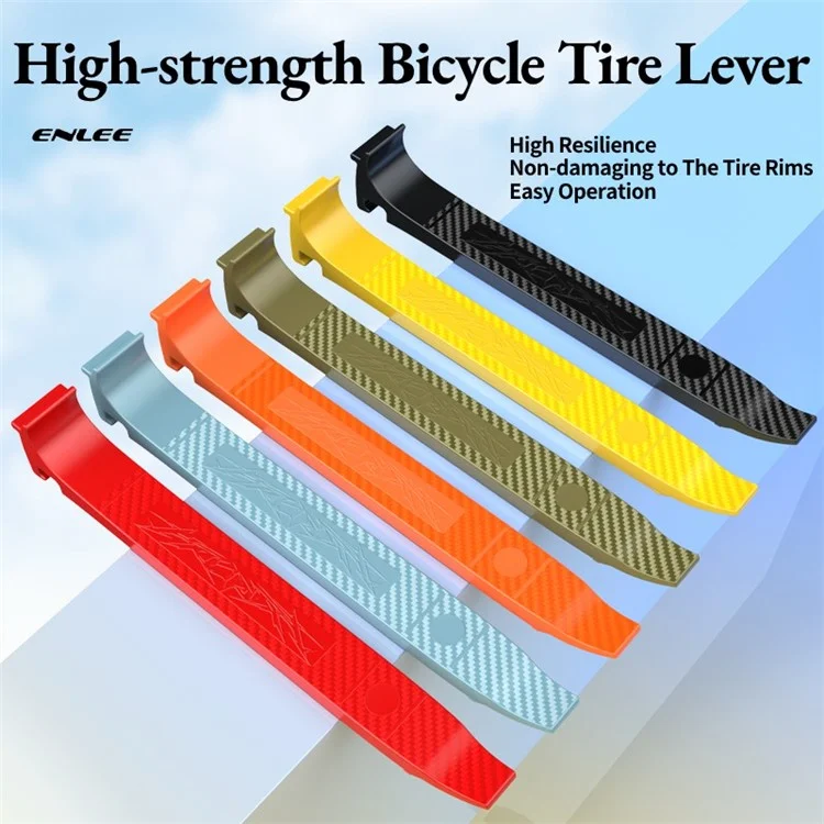 ENLEE Q-10 Bicycle Tire Crowbar Polycarbonate + Fiberglass Mountain Bike Tire Pry Bar Repair Tool - Red
