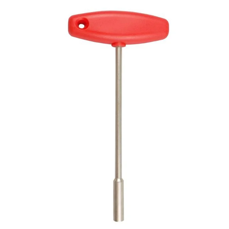 BT031B Chave de Bicicleta de Arame de Aço Ajustável Ferramenta de Raio em Forma de T Manga Chave de Raio Soquete - Furo Hexagonal Interno 4,7 mm