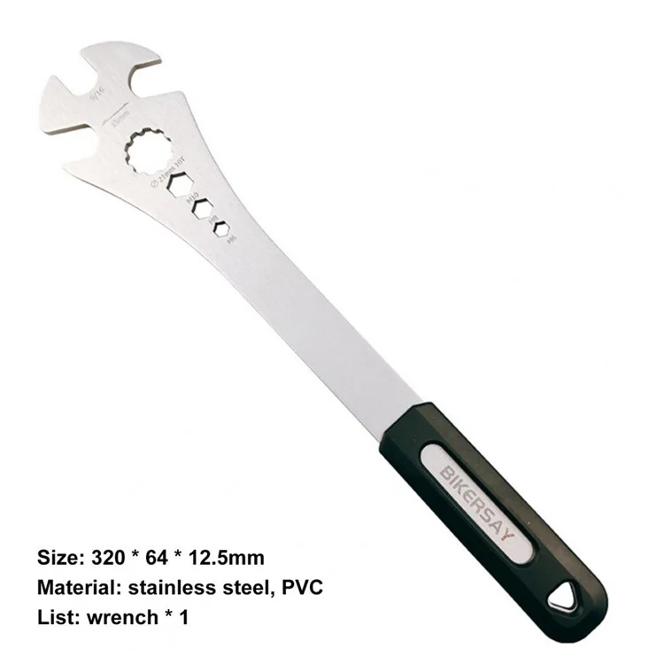 BIKERSAY BT034S Chiave multifunzione per bicicletta Pedali estesi Chiave di smontaggio Chiave in acciaio inossidabile Attrezzo per riparazione bicicletta