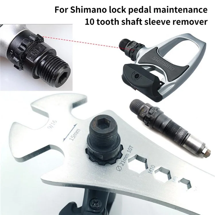 BIKERSAY BT034S Chiave multifunzione per bicicletta Pedali estesi Chiave di smontaggio Chiave in acciaio inossidabile Attrezzo per riparazione bicicletta