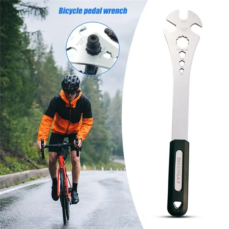 BIKERSAY BT034S Chiave multifunzione per bicicletta Pedali estesi Chiave di smontaggio Chiave in acciaio inossidabile Attrezzo per riparazione bicicletta
