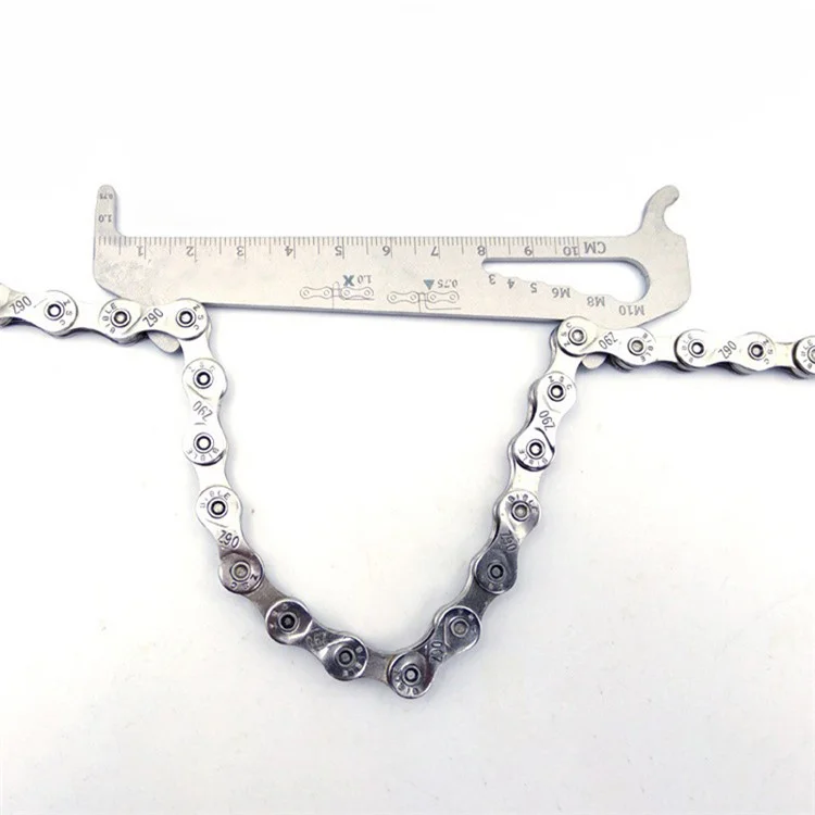 BT035S Bicycle Chain Measuring Ruler Bike Chain Checker Stainless Steel Wear Gauge Repair Tool