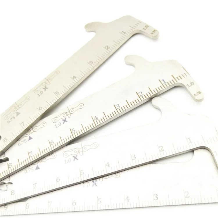 BT035S Bicycle Chain Measuring Ruler Bike Chain Checker Stainless Steel Wear Gauge Repair Tool
