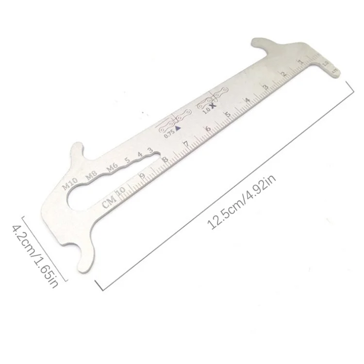 BT035S Bicycle Chain Measuring Ruler Bike Chain Checker Stainless Steel Wear Gauge Repair Tool