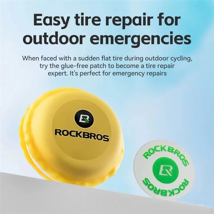 ROCKBROS 6Pcs Bicycle Inner Tire Patch Repair Kit No-glue Adhesive Quick Dry Repair Tool Set - Pink