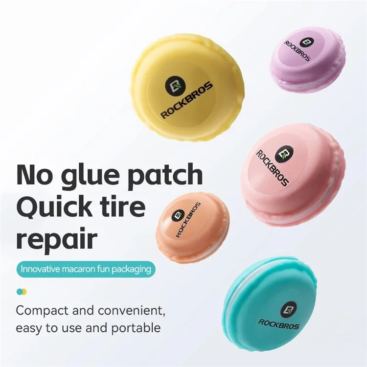 ROCKBROS 6Pcs Bicycle Inner Tire Patch Repair Kit No-glue Adhesive Quick Dry Repair Tool Set - Blue