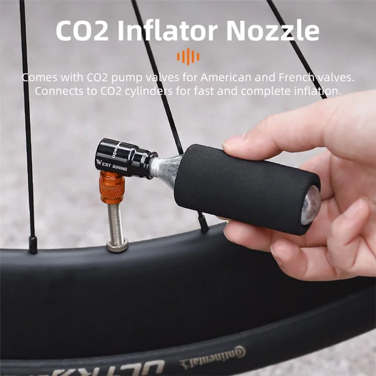 WEST BIKING YP0719349 Multifunction CRV Steel Bicycle Repair Tool CO2 Air Nozzle Screwdriver Wrench Kit