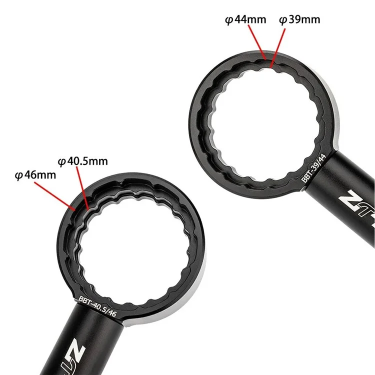 ZTTO Fahrrad-Innenlager-Schlüssel, Aluminiumlegierung, Straßen-MTB, Fahrradkurbelgarnitur-Spanner - Schwarz