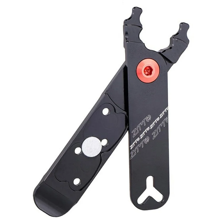 ZTTO MSKQ 4 en 1 Herramienta de extracción de enlaces de cadena de bicicleta, palanca de neumáticos, extractor de válvula de núcleo de aleación de aluminio - Negro