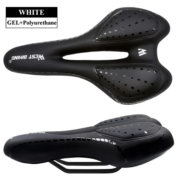 WEST BIKING Almofada de Assento de Bicicleta Respirável Macia de Silicone Acolchoada - Preta