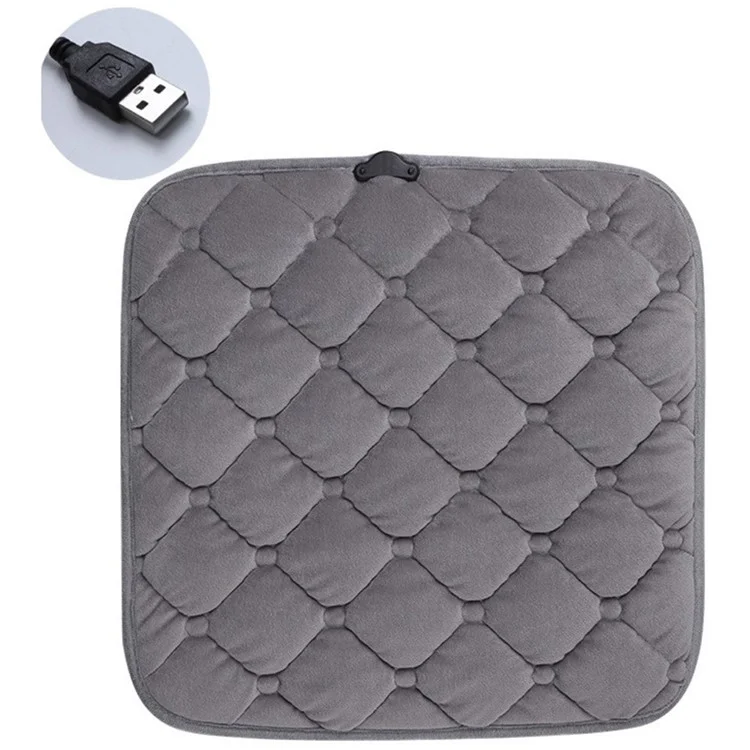 12V Mechanical Switch USB Electric Heating Car Seat Cushion Warm Winter Seat Heater Mat - Grey