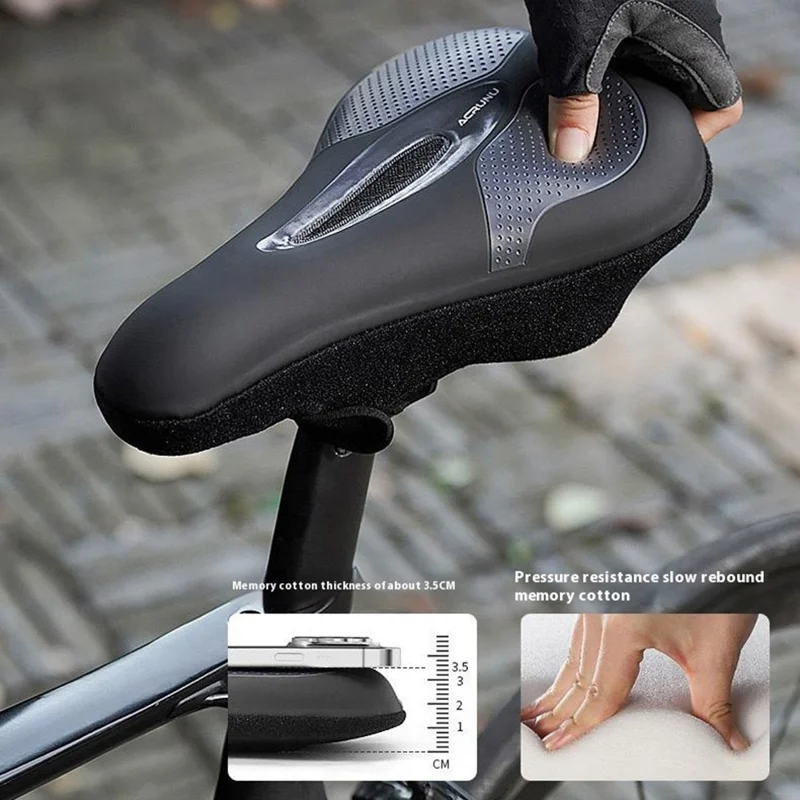 ACRUNU Absorirs Absorir Mémoire Mode Selle de Bicyle PU PU Curture Curt - Noir