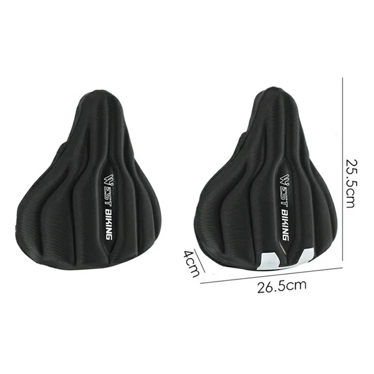 WEST BIKING YP0801231 Bike Saddle Cover Widen Thicken Shock Absorption Bicycle Seat Cushion, 25.5x26.5cm - Black
