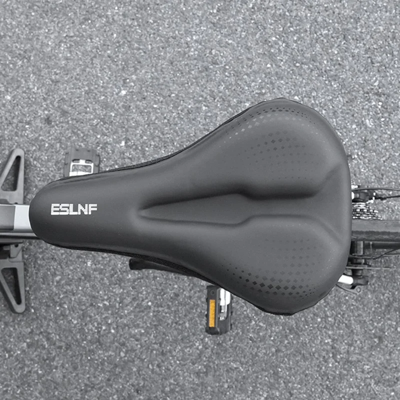 ESLNF 08CU0005 Waterproof PU Leather Bicycle Saddle Breathable Bike Seat Cushion - Small Rhombus