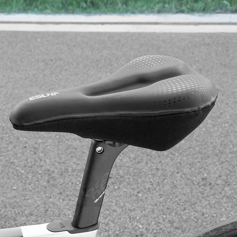 ESLNF 08CU0005 Waterproof PU Leather Bicycle Saddle Breathable Bike Seat Cushion - Small Rhombus
