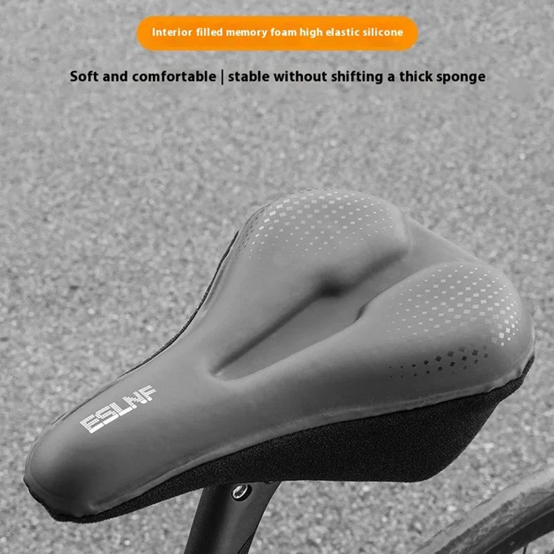 ESLNF 08CU0005 Waterproof PU Leather Bicycle Saddle Breathable Bike Seat Cushion - Small Rhombus