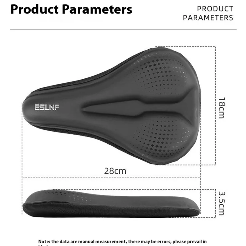 ESLNF 08CU0005 Waterproof PU Leather Bicycle Saddle Breathable Bike Seat Cushion - Large Rhombus