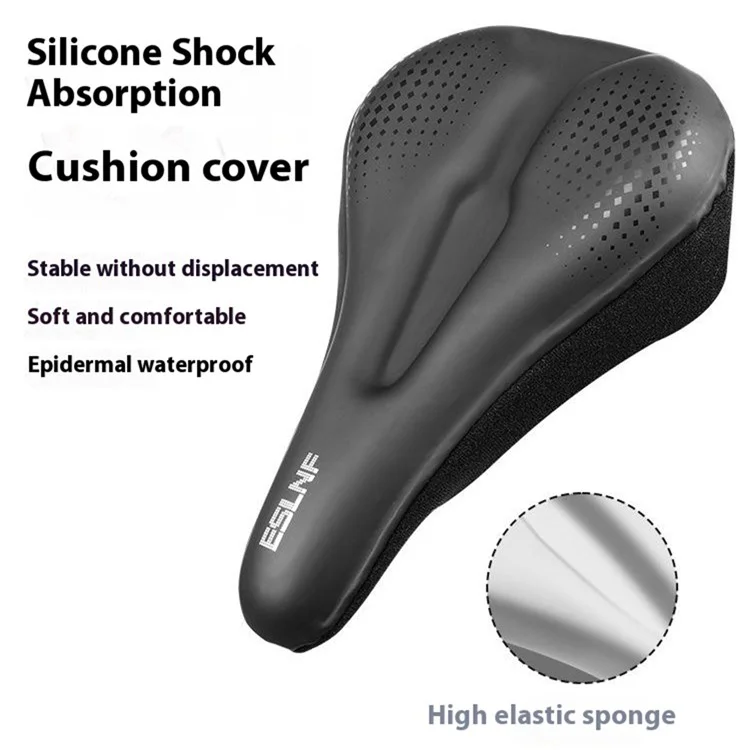 ESLNF 08CU0005 Waterproof PU Leather Bicycle Saddle Breathable Bike Seat Cushion - Large Rhombus