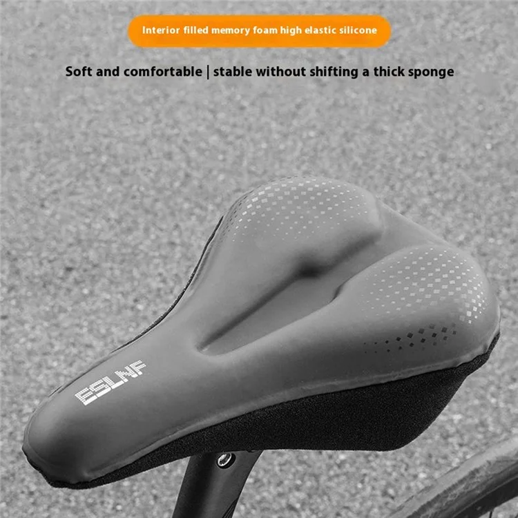 ESLNF 08CU0005 Waterproof PU Leather Bicycle Saddle Breathable Bike Seat Cushion - Large Rhombus
