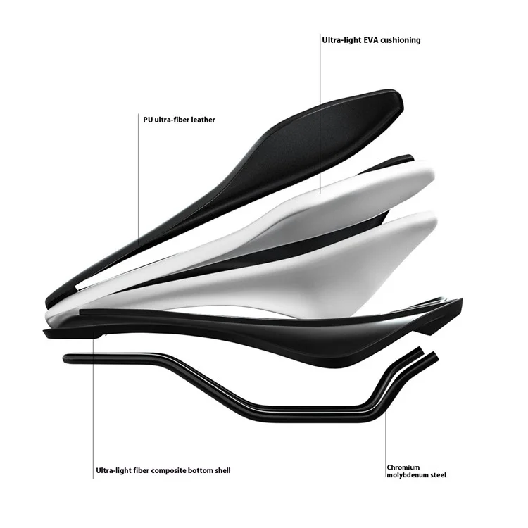 Selim de bicicleta ENLEE RS Sport EVA+PU em microfibra de couro - Estilo A