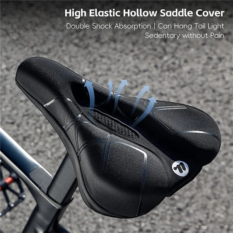 WEST BIKING Bicycle Seat Cover Silicone Memory Sponge Saddle Cushion Pad with Adjust Knob - Stripe Black