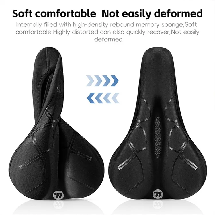 WEST BIKING Bicycle Seat Cover Silicone Memory Sponge Saddle Cushion Pad with Adjust Knob - Stripe Black