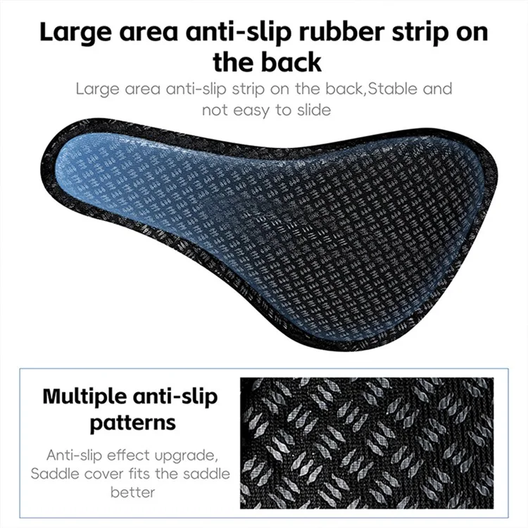 WEST BIKING Bicycle Seat Cover Silicone Memory Sponge Saddle Cushion Pad with Adjust Knob - Stripe Black