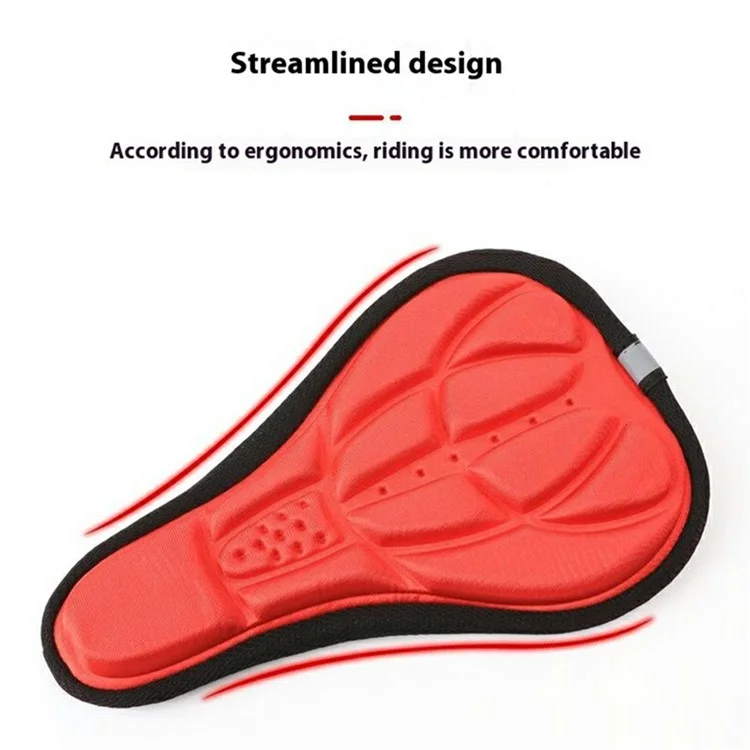 Housse de selle de vélo Coussin matelassé 3D pour vélos de montagne/fixe Accessoire de cyclisme - Rouge