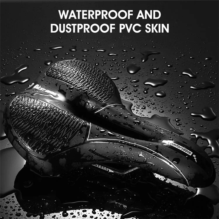 West Biking Bicycle Saddle Reflective Soft PU Leather Mtb Tochofroping Seat Cushion - Style Sportif