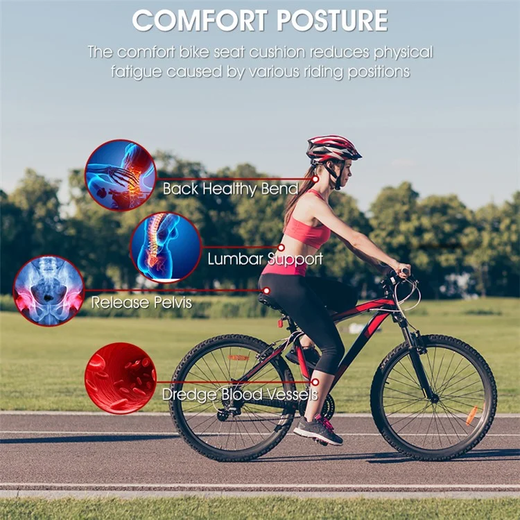 West Biking Bicycle Saddle Reflective Soft PU Leather Mtb Tochofroping Seat Cushion - Style Sportif