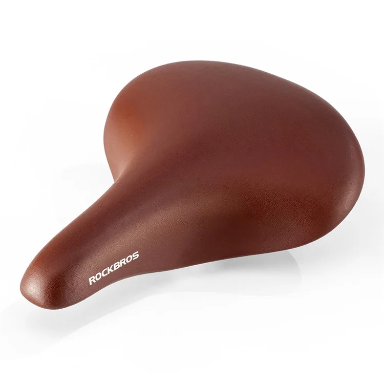 ROCKBROS Selle de vélo rétro en cuir microfibre, confortable et absorbant les chocs avec ressort