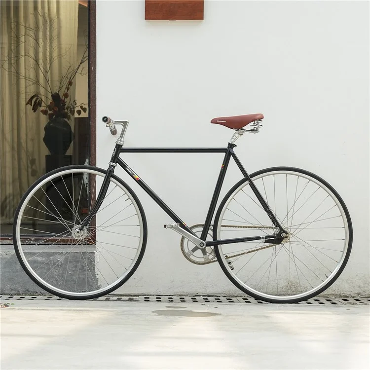 ROCKBROS Selle de vélo rétro en cuir microfibre, confortable et absorbant les chocs avec ressort