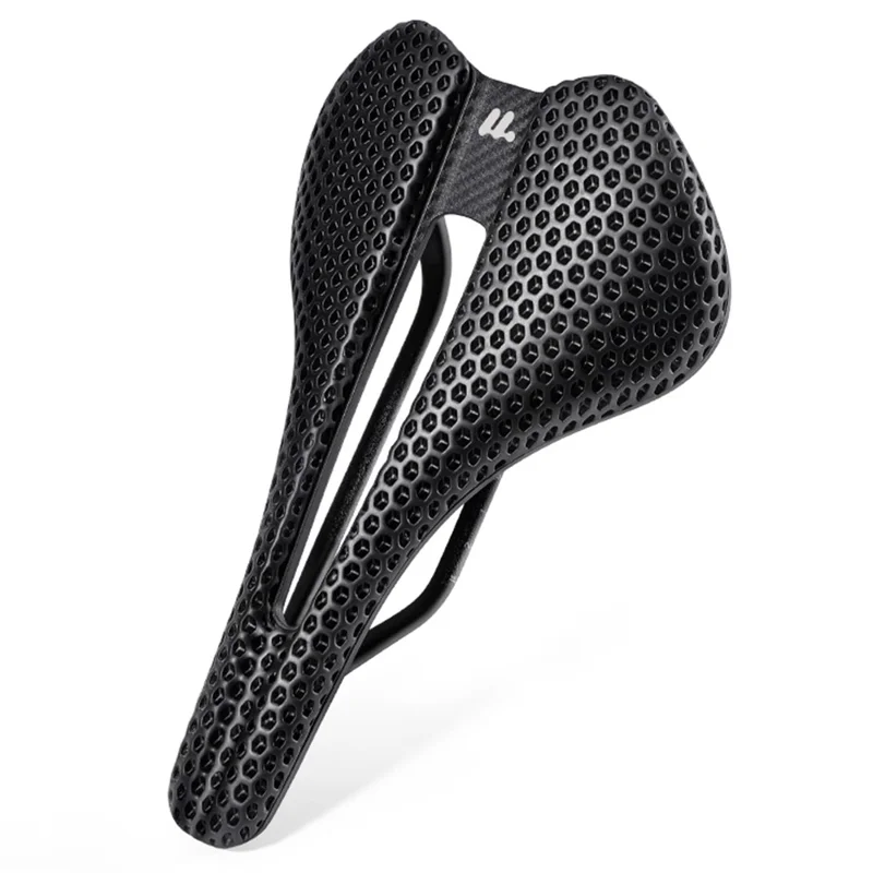 WEST BIKING YP0801250 Selim de Bicicleta com Impressão 3D em PU, Fibra de Carbono para Bicicletas de Estrada e Mountain Bike, 240 x 150mm