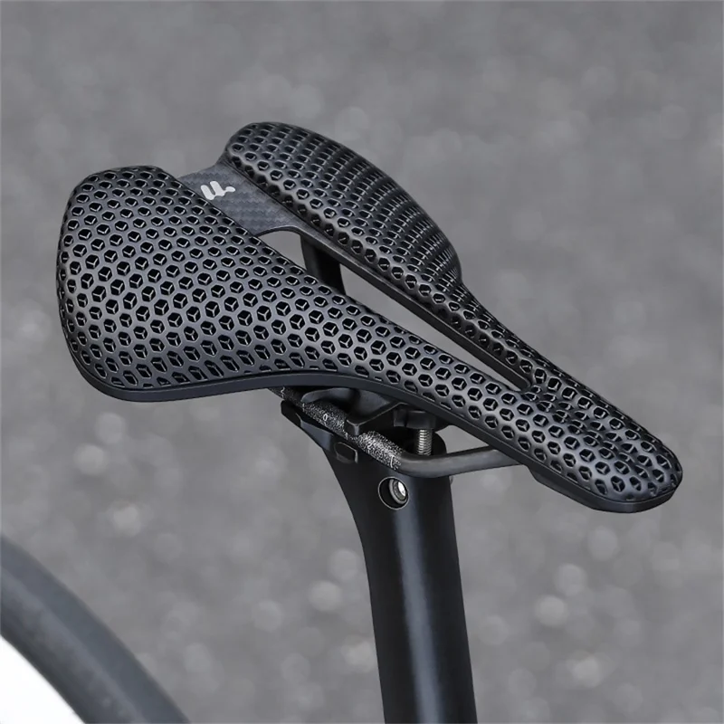 WEST BIKING YP0801250 Selim de Bicicleta com Impressão 3D em PU, Fibra de Carbono para Bicicletas de Estrada e Mountain Bike, 240 x 150mm