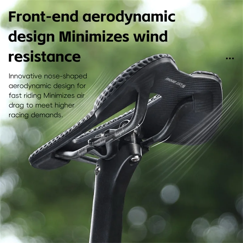 WEST BIKING YP0801250 Selim de Bicicleta com Impressão 3D em PU, Fibra de Carbono para Bicicletas de Estrada e Mountain Bike, 240 x 150mm