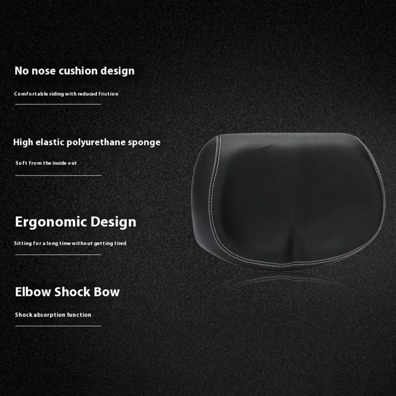 ZOYOSPORTS ZOYO-BS1143 Selle de Vélo VTT en Cuir PU Mousse de Polyuréthane, Siège Large sans Nez - Noir